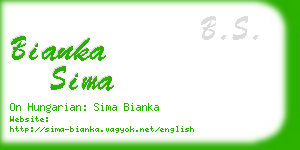 bianka sima business card